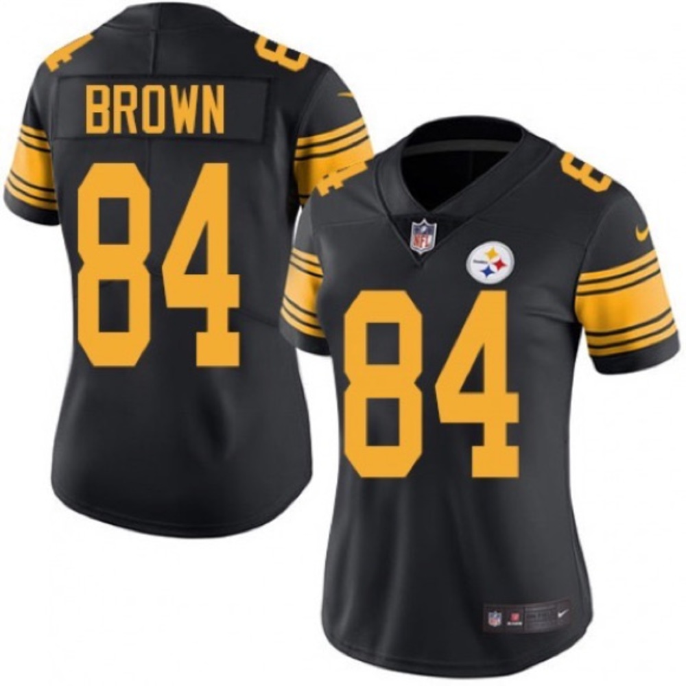 NWOT-Antonio Brown Steelers Nike DriFit Color Rush Jersey Womens XXL T-Shirt🖤💛